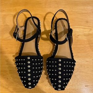 NEW Nine West Black Studded Espadrille Sandals